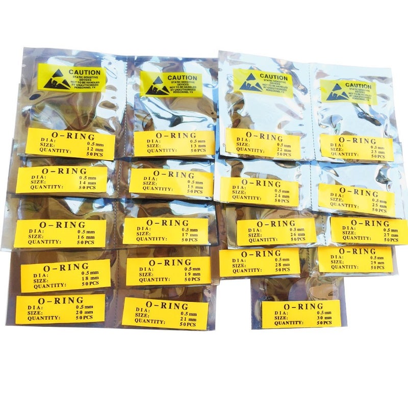 VAPKER 950 Pcs O Ring 0.5mm Watch Back Rubber Gasket set O-Ring Gasket Seal Replacement O-rings for Watch Backs 19 Different Sizes 12-30mm - Image 1